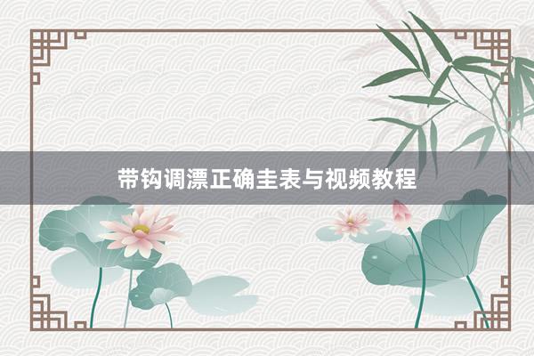 带钩调漂正确圭表与视频教程